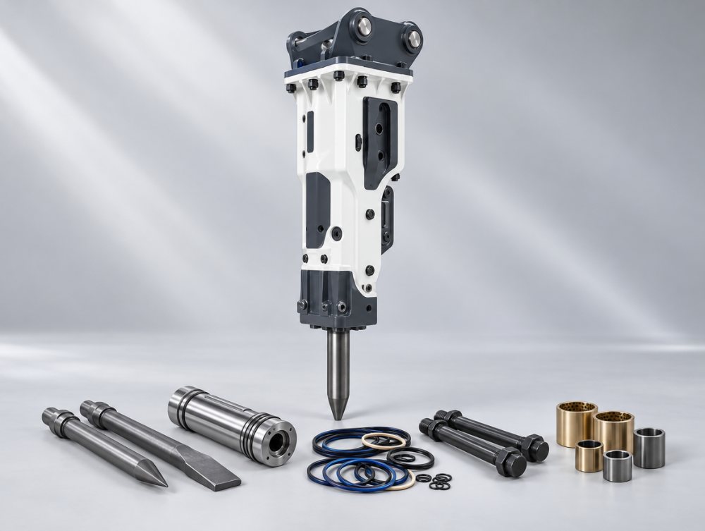 Hydraulic breakers and spare parts